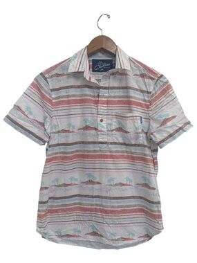 Chubbies Men’s Short Sleeve Striped Island Print Shirt